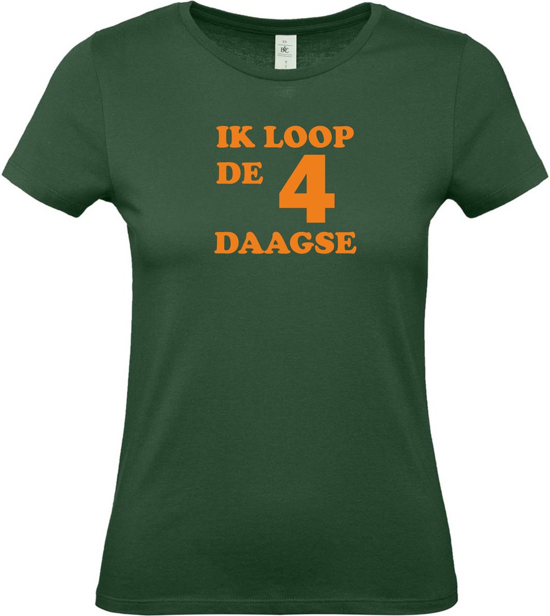 Dames t-shirt Ik loop de 4 daagse |Wandelvierdaagse | vierdaagse Nijmegen | Roze woensdag | Groen | maat L